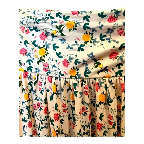 Doublju Maxi Floral Strapless Dress Side Pockets and Ruching Polyester Sz Small - Picture 7 of 8